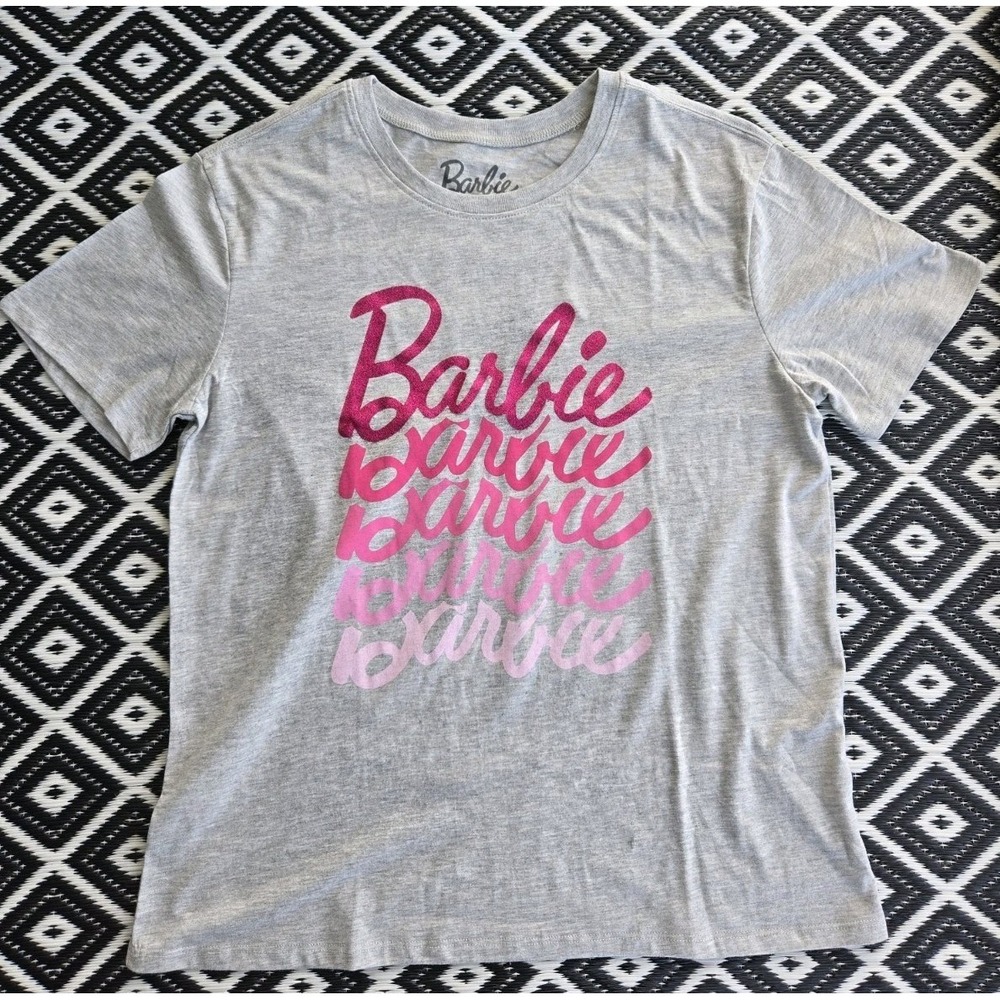 NWOT BARBIE T Shirt Womens Size M 2024 Mattel Hybrid Apparel Cotton Blend Gray